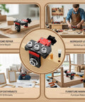 3 In 1 Aluminum Pocket Hole Jig Kit With Dowel Guide for 8mm 10mm And 15mm Drill Openings, Adjustable Depth And Alignment