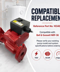 Top Shelf Hot Water Circulation Pump Replacement 103400 Hydronic Heating Boiler System 115 Volt cast iron circulator pump for Bell & Gossett NRF-36.