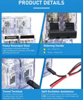 Diagram showing features of 60A DC Circuit Breaker With Remote Control, 12V-400V DC And 90-400V AC, 2 Pole Mini Breaker, DIN Rail Mount