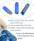 Gel Filled Wire Connectors For Low Voltage Splices Outdoor Waterproof Blue Color Code Crimp Bean Style with PVC Insulation.
