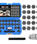 22 Piece Wheel Lock Nut Key Kit For VW Volkswagen Cars Anti Theft Lug Nut Socket Set in durable blue case display