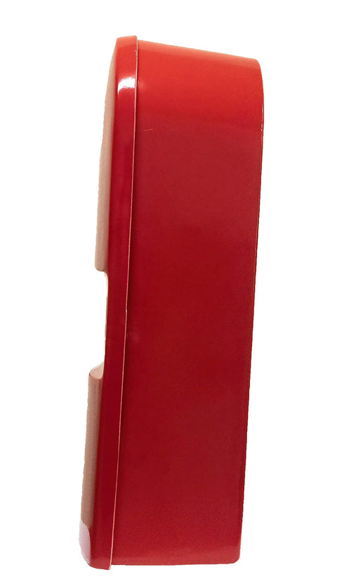 Large Fire Extinguisher Cabinet Fits 20 Pound Extinguisher With Badass Fiberglass Body side view showcasing durable red finish.