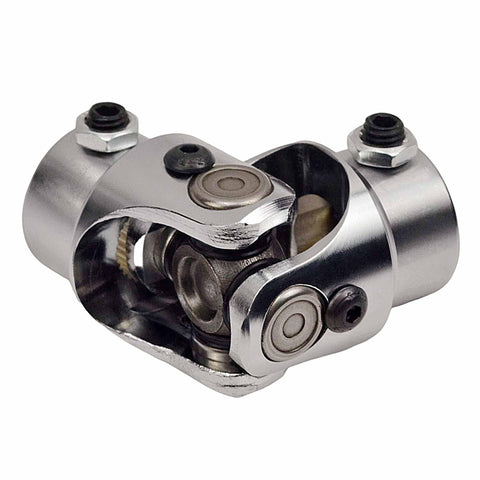 Three Quarter Inch 36 Spline to Three Quarter Inch Double D Beefy Steering Shaft U Joint Chrome Universal Joint Coupling For Vehicles Three And One Quarter Inch Overall Length Alloy Steel Construction Corrosion Resistant