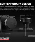 Interior Privacy Door Knob With Lock For Bedroom And Bathroom, Matte Black Doorknob With Square Modern Design