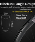 Anniversary Edition 50mm Carbon Wheelset For Road Bikes With Disc Brakes 700c Center Lock And QR, Tubeless Rim Design
