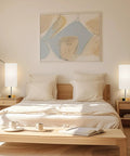 Set Of 2 Touch Control Table Lamps With 3 Way Dimming, USB Ports And AC Outlets beside bed with white shades in cozy bedroom