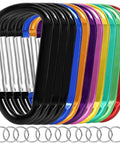 12 Pack Carabiner Keychain Clips 3 Inch Aluminum D Ring Nonlocking Hooks Multicolor Snap Clips for Home Camping Hiking Travel
