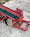 7HP Gas Powered Firewood Conveyor 18FT Long Log Conveyor With Hydraulic Adjustable Height And PVC Anti Slip Belt Portable Timber Elevator