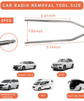2 Piece Car Radio Removal Pry Tool Set With V Shaped Stainless Steel Release Tools For Auto Stereo Dash Disassembly tool dimensions