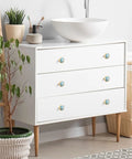 White dresser with 4 Pack Beach Fence Flower Gold Cabinet Knobs For Drawers And Wall Cabinets Cool Round Pull Handles With Dual Screws