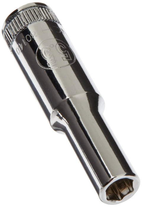 1/4 Inch Drive Deep Metric Socket 5.5mm Six Point With Off Corner Loading Design And Chamfered Opening