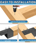 Heavy Duty 4 Pack Rafter Brackets Kit 4x4 Inches Actual 3.6x3.6 built to last steel pergola connectors installation guide