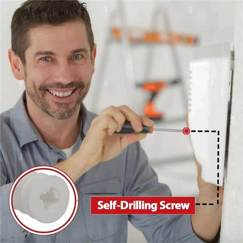 Heavy Duty Self Drilling Drywall Anchors Kit With 75 Lb Load Support 120 Pieces And Size 8 By 1 1/4 Inch Screws Yellow Zinc Plated Carbon Steel Rust Resistant Quick No Prep Install For Wall Mounting self-drilling screw in drywall