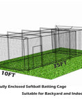 Baseball Batting Cage Net With Extra Striking Net For Backyard Or Indoor Use, 35 Ft Long By 10 Ft Wide By 10 Ft High, Net Only