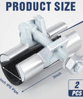 Angled side view of two stainless steel 1/2-inch pipe repair clamps, each with a single bolt, 3-inch length.