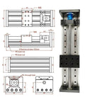 Heavy Duty Linear Rail Motor Kit With Ball Screw Sliding Table SFU1605 And Nema23 Motor diagram and dimensions view