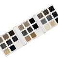 Color samples next to Ultra Plush Carpet Stair Treads With Bullnose Edges Non Slip Gel Backing That Grips Smooth Stairs Tape Free Washable