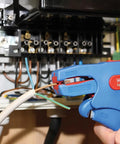 Using No 7 Magic Wire Stripper For Auto Cable Stripping With Fine Adjustable Setting on electrical cables, showing side cutter tool