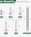 Rivets Assortment Kit With 150Pcs M6 Aluminum Flat Head Semi Tubular Rivets in sizes 8mm to 30mm plus one setter tool