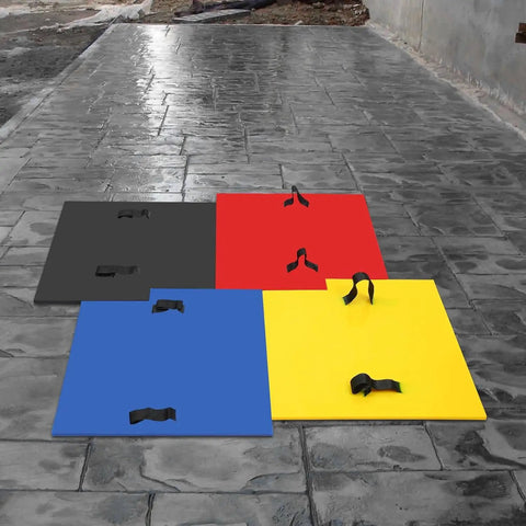 4 Pack 24x24 Concrete Stamping Mats Set With Realistic Slate Texture Durable Polyurethane Stamping Mats For Walls And Floors
