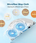 Microfiber mop cloth with water spray for various floor types, part of Must Have Replacement Vacuum Parts Kit for Roborock S5V Curv Edge S5A Curv S5X Includes 2 Sets Main Brush 6 Mop Pads 6 Vacuum Bags 4 HEPA Filters 6 Side Brushes And 2 Cleaning Tools Easy To Install.