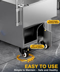PYY Commercial Fryer Oil Filter Machine 18L Tank Fast 15 L/min Filtration with 360° lockable wheels for easy mobility.