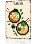 Vintage Metal Sign With Two Bowls Of Ramen Illustration Dope Rustic Tin Wall Art For Kitchen Dorm Room Garage Or Office Decor 8x12 Inches Lightweight Durable Aluminum Plaque
