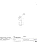Arl 6N Rod End Bearing Three Piece Extra Capacity Regreaseable Female Shank Left Hand Thread dimensions diagram with measurements.