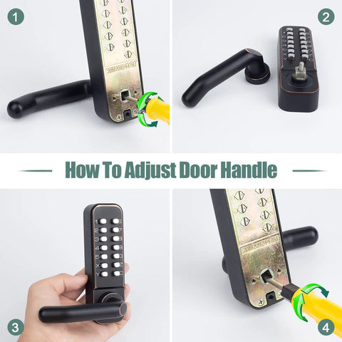 Mechanical Combination Door Lock With Keypad No Batteries No Wiring 100 Percent Mechanical Keyless Access Dual Tone Black And Gold Finish Durable Lock For Easy Home Or Office Security