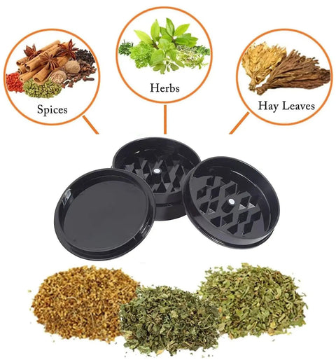 Six Pack Transparent Portable Herb Grinder Set With Storage Compartments Two Point Three Inch Plastic Spice Grinder.