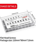 600 Pcs Tiny Screw Assortment Kit For Glasses Electronics Watches And Laptops M2 M2.5 M3 in labeled storage box