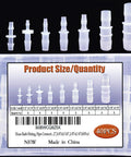 Front view of Amazon 40-piece clear plastic hose barb fittings set with assorted reducer sizes in a plastic case