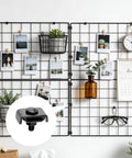 Black Electrogalvanized Cable Tray Coupler Kit For 4 To 6mm Wire Mesh Basket Tray Systems, 20 Pcs Connector Set Built To Last And Corrosion Resistant For Tough, DIY Wire Tray Installations. Black coupler on wire mesh tray wall display