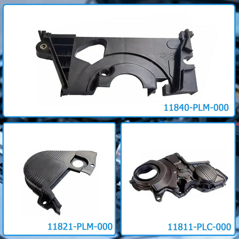 Honda Civic 3 Piece Timing Belt Cover Kit And Gasket For 2001 2002 2003 2004 2005 1.7L L4 Engine Replaces 11840 PLM 000 11821 PLM 000 11811 PLC 000