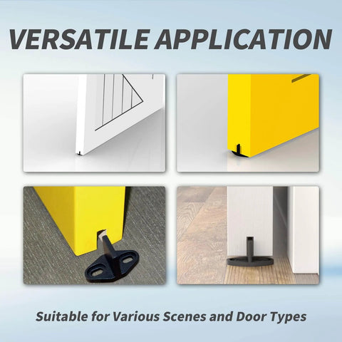 Versatile application of 4 Pack Black Floor Guides For Sliding Barn Door Hardware T Shape Floor Mounted Bottom Track Guides