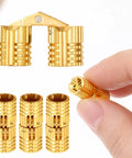 Hidden Brass Hinges Set, 6 Pcs, 8 Mm, 180 Degree Opening, Invisible Furniture Hinges For DIY Jewelry Boxes, Wooden Boxes, Gold Finish