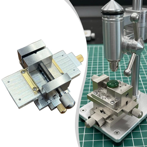 Rock Solid Precision Cross Slide Table With Heavy Duty Vice, aluminum alloy clamp stage for drilling and milling applications.