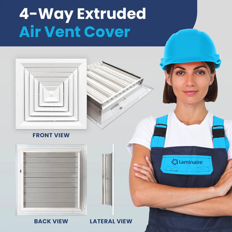 Heavy Duty 12 X 12 Decorative Ceiling Air Vent Cover Featuring 4 Way Extruded Aluminum HVAC Diffuser Grille For A Knockout Room Upgrade And Guaranteed Smooth Sailing On Installation Day