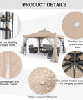 Patio Gazebo with Netting Screen Walls 10x10 for Lawn, Garden, Backyard and Deck, rust-resistant steel frame, product details