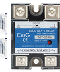 Front view of Solid State Relay SSR 25A 3 to 32 VDC Input 24 to 480 VAC Output Single Phase Go To Pro Grade Module