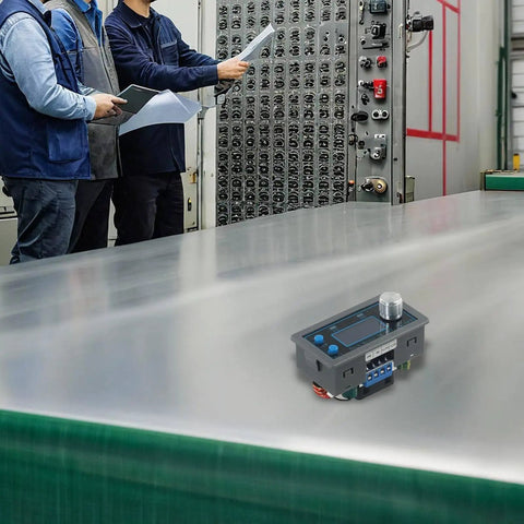 Programmable DC Power Supply For CNC Testing 0.6 To 36V Adjustable Output 5A 80W in industrial setting with operators