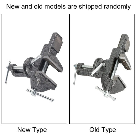 Compact Bench Vise Clamp With 360 Degree Rotation For Jewelry Making And Woodworking, Tool Free Table Edge Mount Fits Up To 2.4 Inch Thick Surfaces, Dope Heavy Duty Cast Iron Hobby Bench Vice For Crafts And Metalworking, new and old type