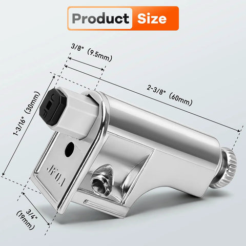 Twenty Five Pieces Soft Close Cabinet Door Dampers Deliver A Slick Glide For Kitchen Cupboards Wardrobes And Heavy Drawers Quick Install Makes Home Repairs A Total Breeze, showing dimensions and silver finish.