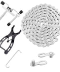 Six Seven Eight Speed Bike Chain Kit With 116 Links, Chain Breaker, Link Pliers, Hook, Quick Release Buckle, Bicycle Repair Set