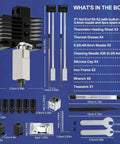 Image of 2 Pack Beefed-Up Hotend Kit for P1P P1S 3D Printer Upgrade With Hardened Steel Nozzle 0.2mm 0.4mm 0.6mm components