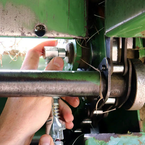 Using All In One Pro Grade Grease Gun Fittings Kit With 90 Degree Coupler And Sleeves, Needle Nozzles, Tips, And Zerk Cleaner in machinery