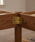Fix Wobbly Furniture Fast With A Solid Yellow Wood Connector Hook For Frame Rail Reinforcement, Durable DIY Joint Repair