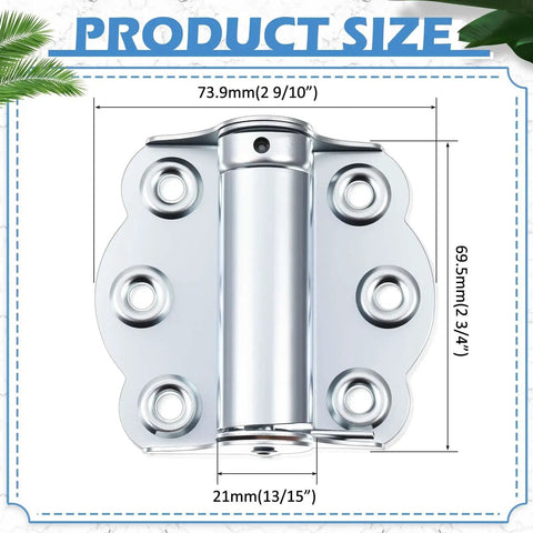 4 Pack Self Closing Screen Door Hinges Two and Three Quarter Inch Adjustable Heavy Duty Steel Spring Loaded Door Closers