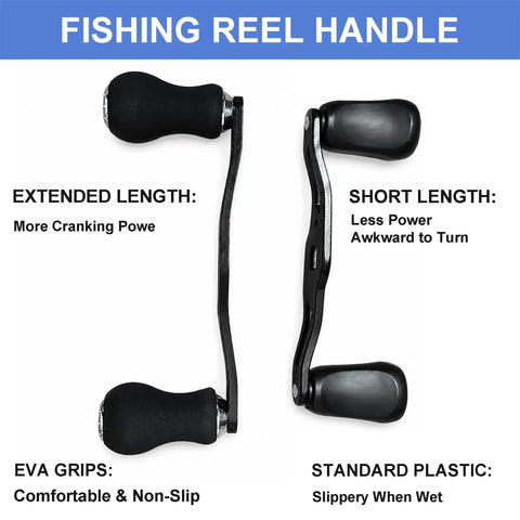 Rock Solid Aluminum Ambidextrous Power Crank Handle Replacement Kit With EVA Double Knob Grips for Saltwater Fishing Reels comparison