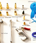 Ultimate 22-Piece All-In-One Pro-Grade Air Compressor Accessories Kit with 25-Foot Hose and various nozzles and adapters.